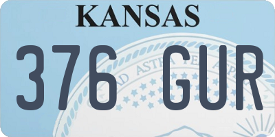 KS license plate 376GUR