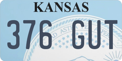 KS license plate 376GUT
