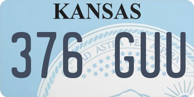 KS license plate 376GUU