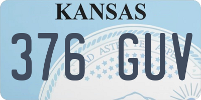 KS license plate 376GUV