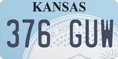 KS license plate 376GUW
