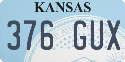 KS license plate 376GUX