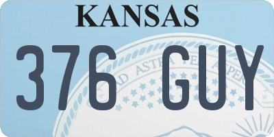 KS license plate 376GUY