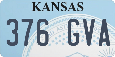KS license plate 376GVA