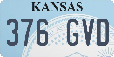 KS license plate 376GVD