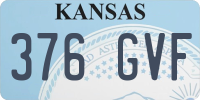 KS license plate 376GVF
