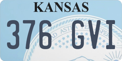 KS license plate 376GVI