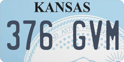 KS license plate 376GVM