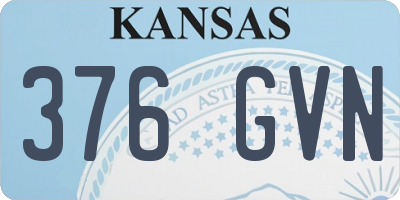 KS license plate 376GVN