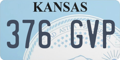 KS license plate 376GVP