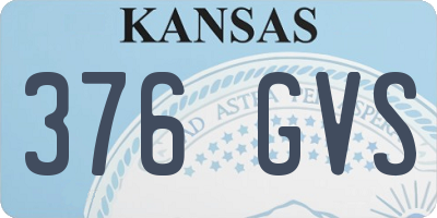 KS license plate 376GVS