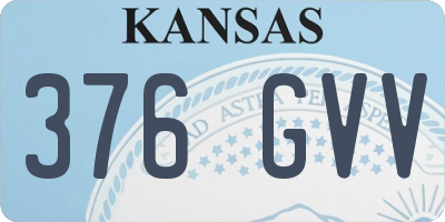 KS license plate 376GVV