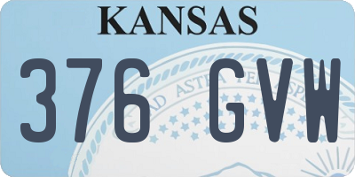 KS license plate 376GVW