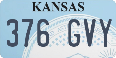 KS license plate 376GVY