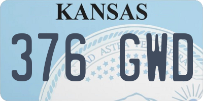 KS license plate 376GWD