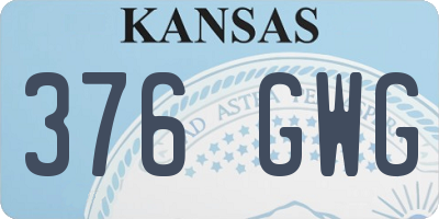 KS license plate 376GWG