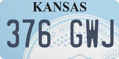 KS license plate 376GWJ