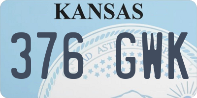 KS license plate 376GWK