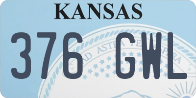KS license plate 376GWL