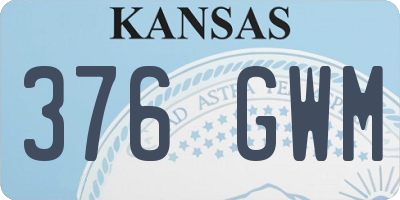 KS license plate 376GWM
