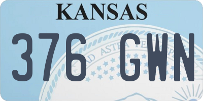 KS license plate 376GWN