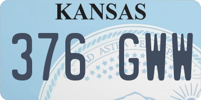 KS license plate 376GWW