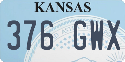 KS license plate 376GWX