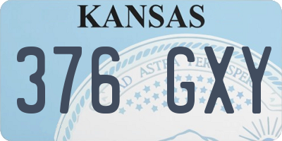 KS license plate 376GXY