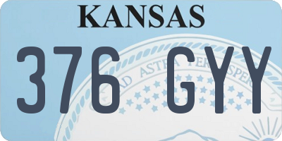 KS license plate 376GYY