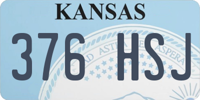 KS license plate 376HSJ