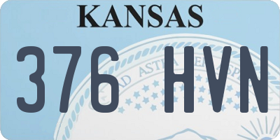 KS license plate 376HVN