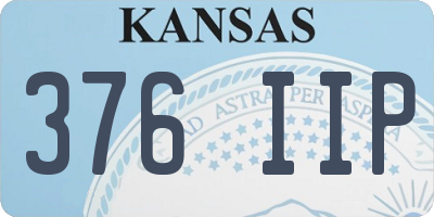 KS license plate 376IIP