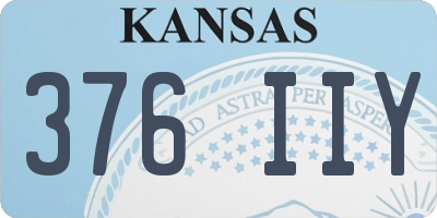 KS license plate 376IIY