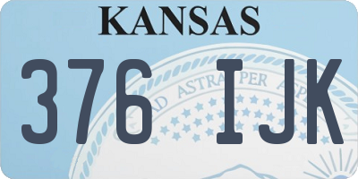 KS license plate 376IJK
