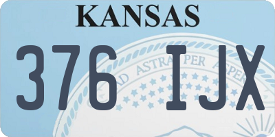 KS license plate 376IJX