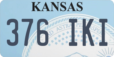 KS license plate 376IKI