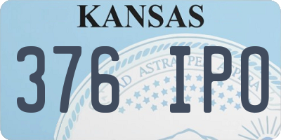 KS license plate 376IPO