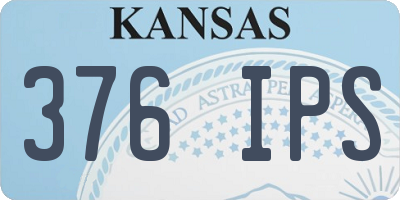 KS license plate 376IPS