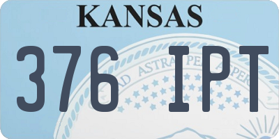 KS license plate 376IPT
