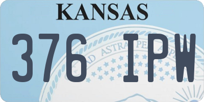 KS license plate 376IPW