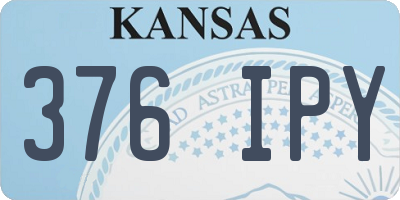 KS license plate 376IPY
