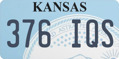 KS license plate 376IQS