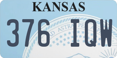 KS license plate 376IQW