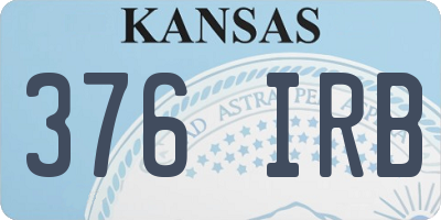 KS license plate 376IRB