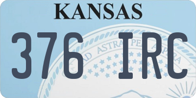 KS license plate 376IRC