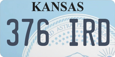 KS license plate 376IRD