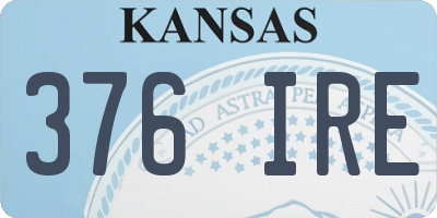 KS license plate 376IRE