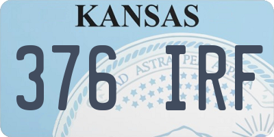 KS license plate 376IRF