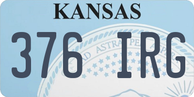 KS license plate 376IRG