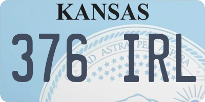 KS license plate 376IRL